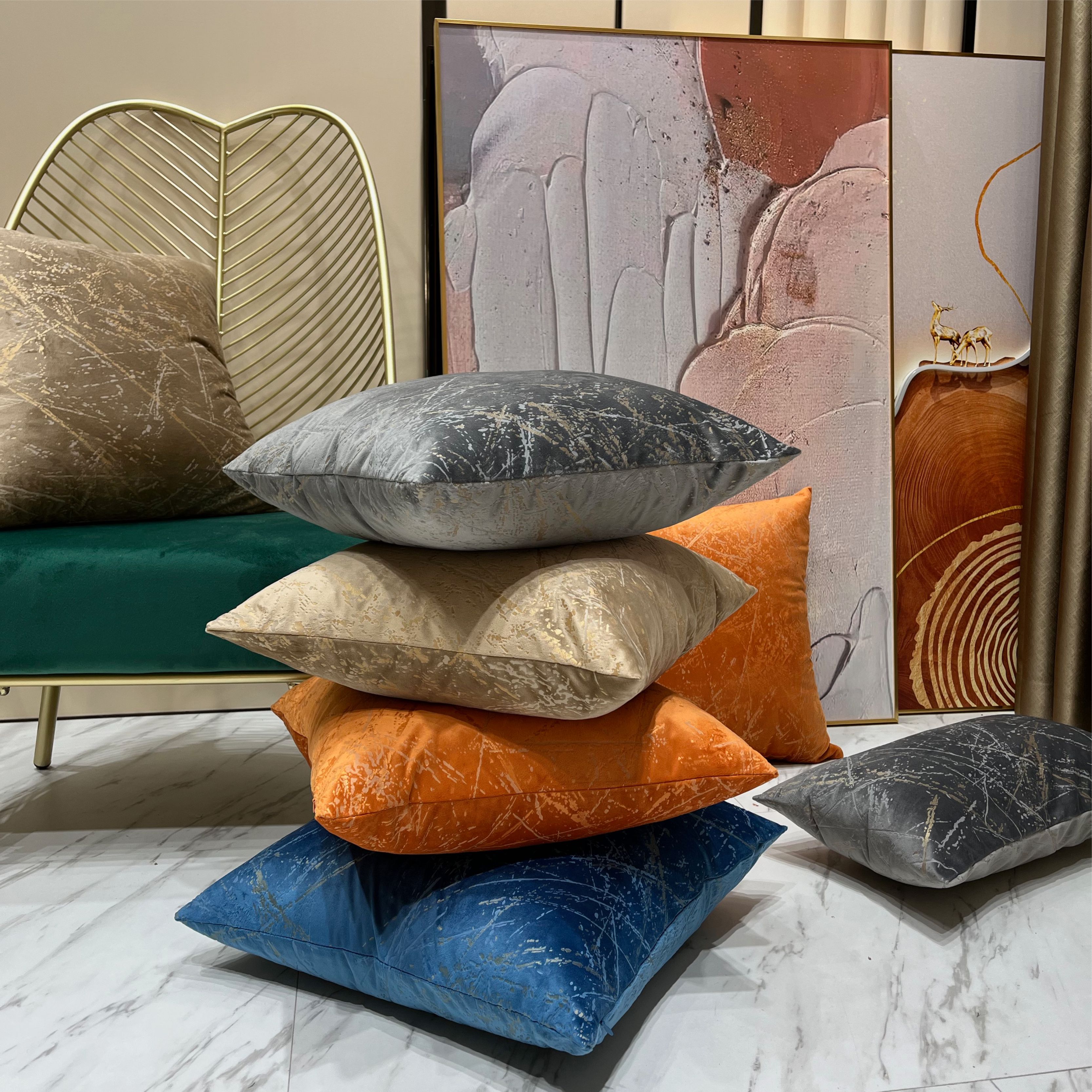POSZEWKA DEKORACYJNA - STONE 2 - SZARA 45x45